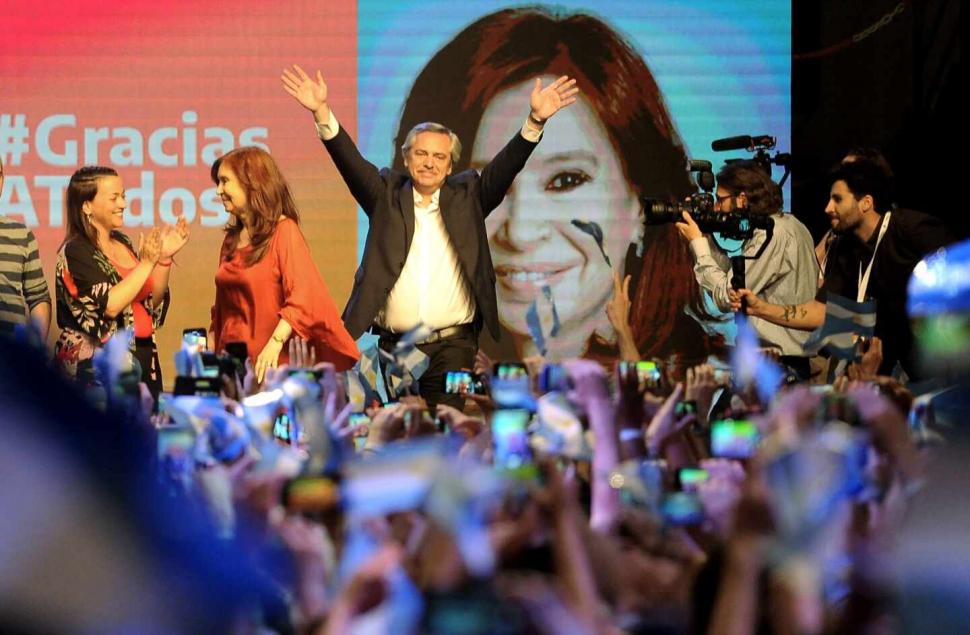  GENERALES. El peronismo recobra la Nación con la fórmula Alberto Fernández-Cristina Kirchner.