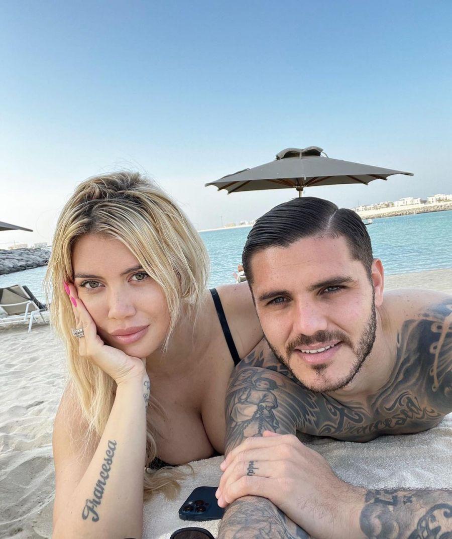 Wanda Nara y Mauro Icardi disfrutan de las playas de Dubai. Instagram