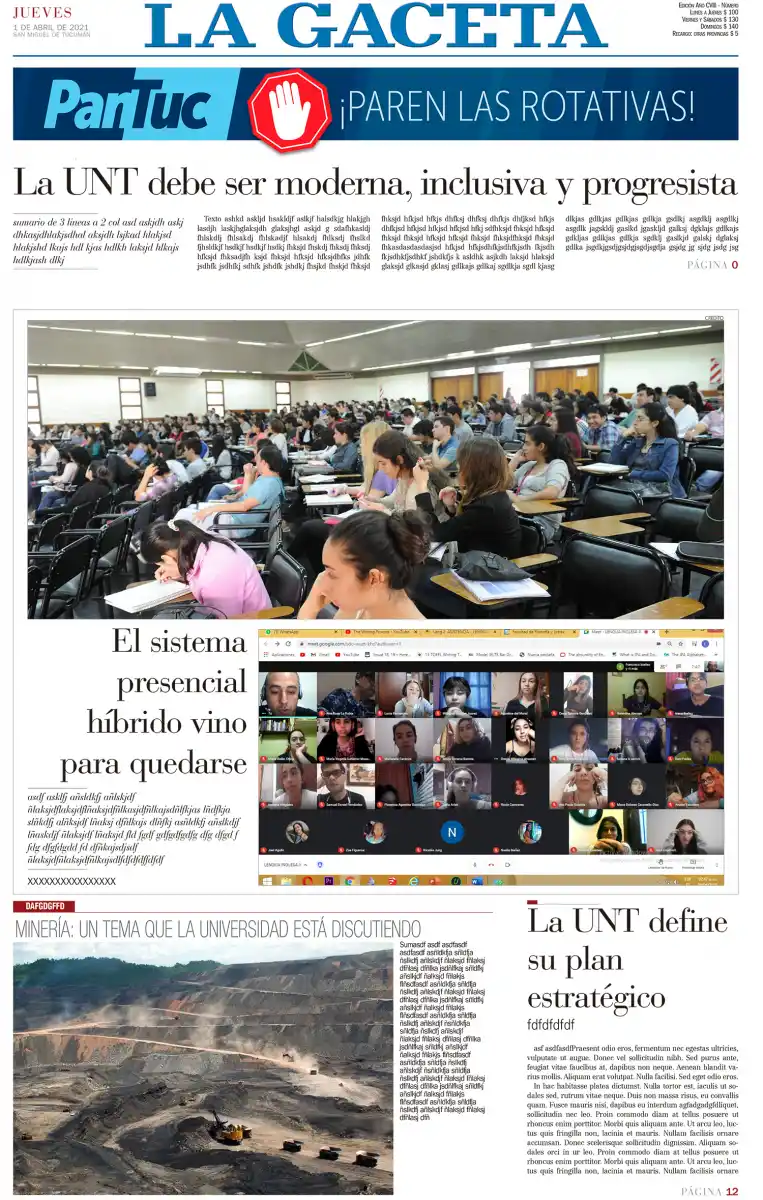 TAPA IMAGINARIA. Estos son los títulos del conductor de la UNT en ¡Paren las rotativas!