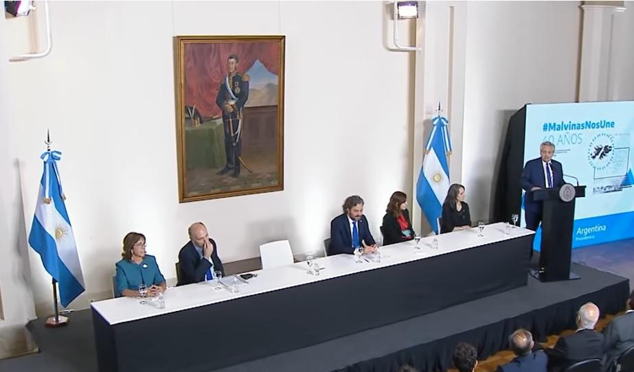 DISCURSO. El presidente Alberto Fernández encabezó el lanzamiento de la Mesa de Trabajo Interministerial 