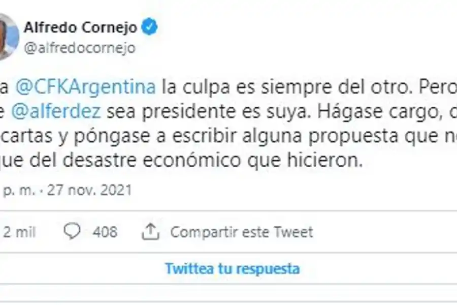 La oposición apuntó contra Cristina Kirchner por su carta sobre el acuerdo con el FMI