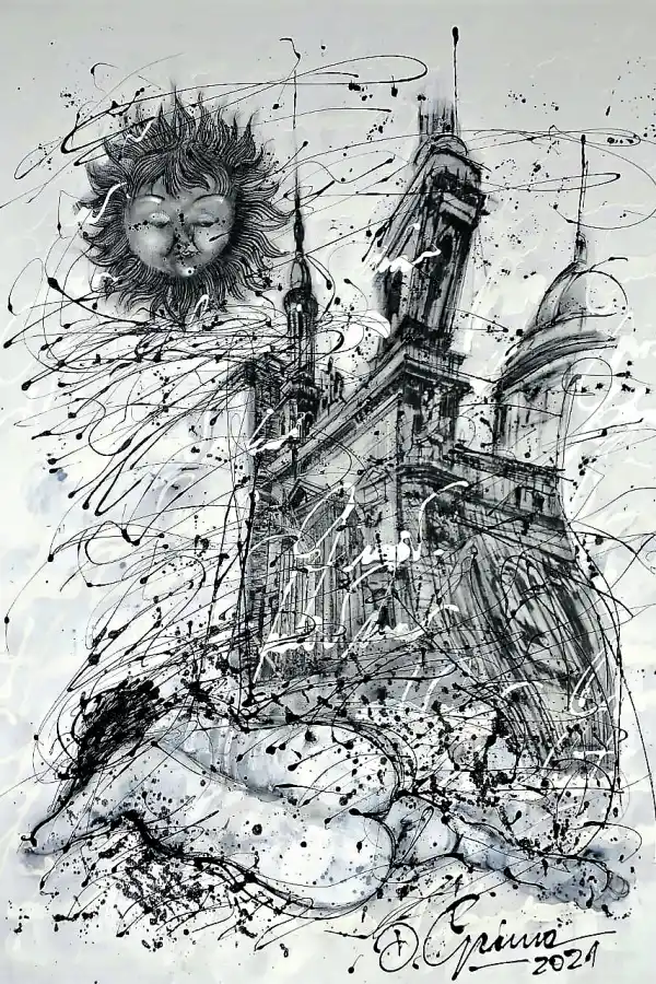 SIN COLOR. En este caso, el autor optó por realizar sus obras con crudos blancos y negros. 