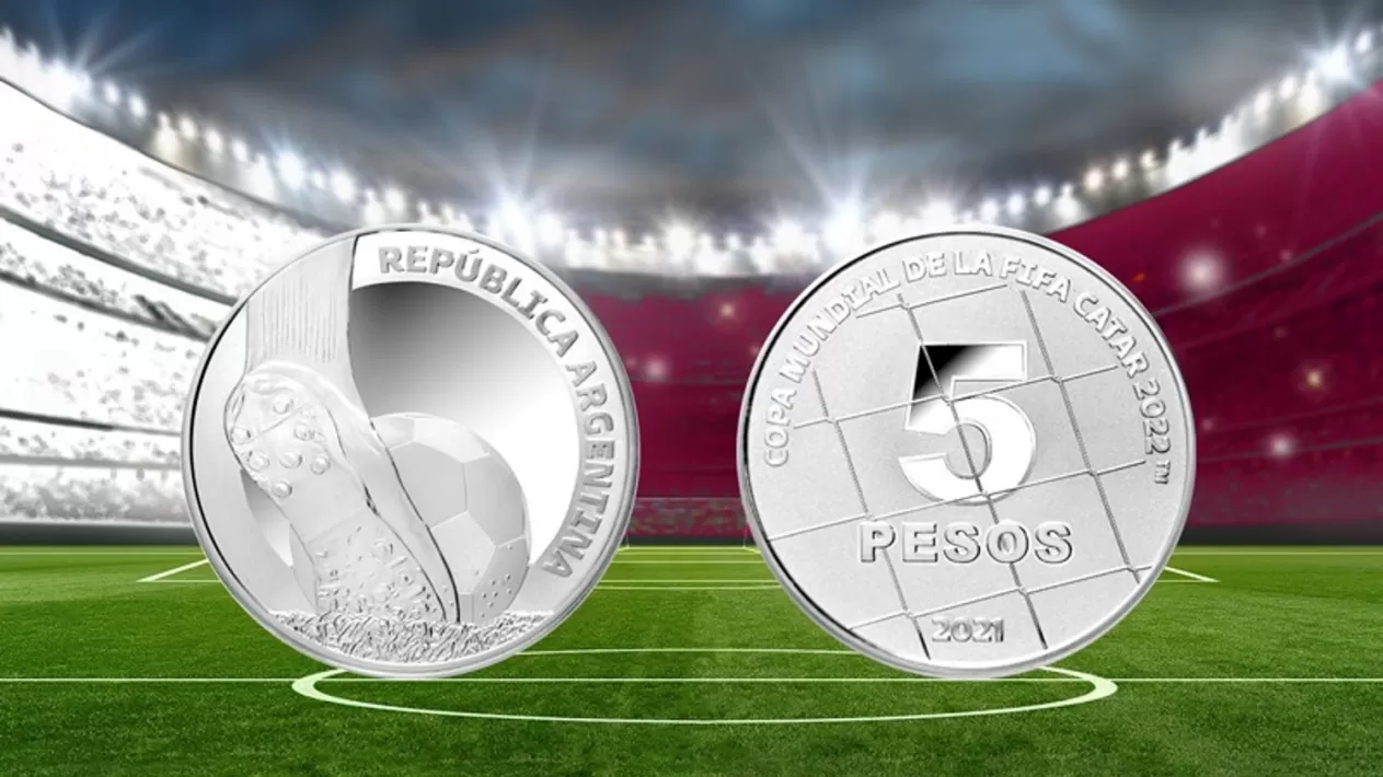 MONEDA DEL MUNDIAL. El Banco Central emitió una moneda de plata alusiva a la Copa Mundial de Fútbol que se desarrollará Catar.