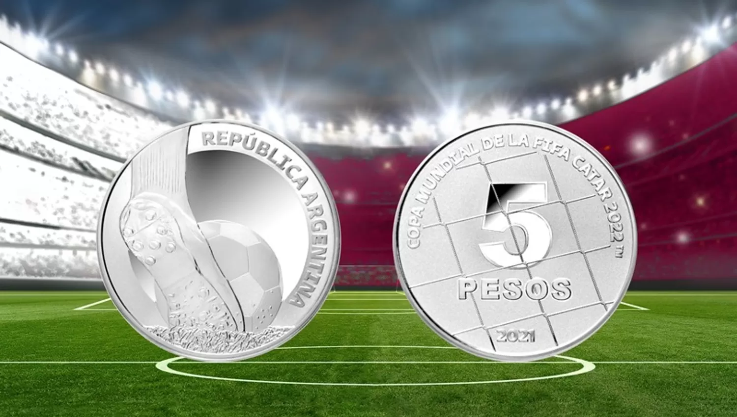 MONEDA DEL MUNDIAL. El Banco Central emitió una moneda de plata alusiva a la Copa Mundial de Fútbol que se desarrollará Catar.