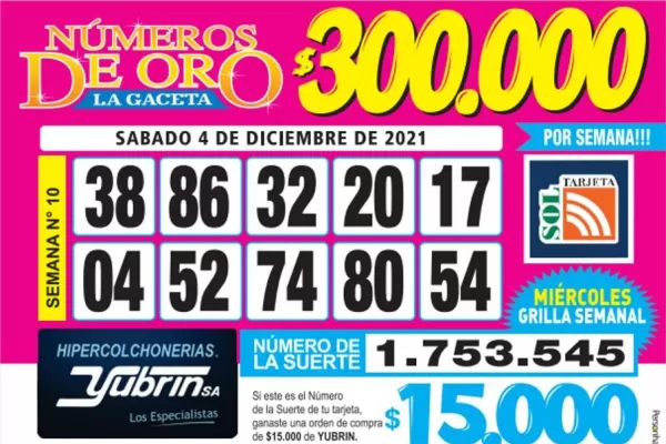 Los Números de Oro de LA GACETA