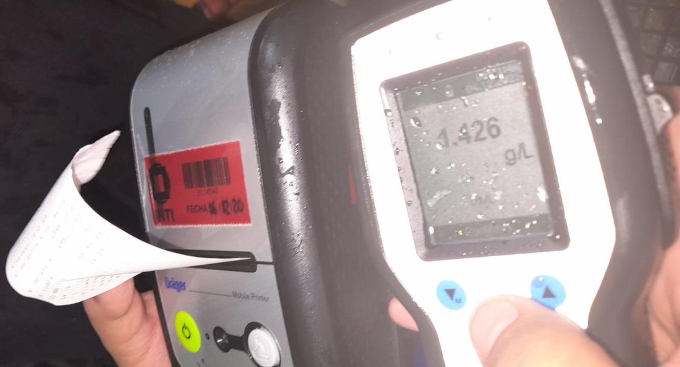 EN ESTADO DE EBRIEDAD. Un conductor no superó el test de alcoholemia, que dio 1,4 g/l. Foto: Gentileza Subsecretaría de Tránsito
