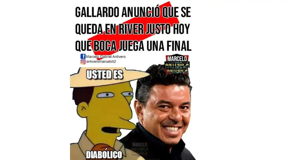 Memes y repercusiones de la continuidad de Gallardo en River
