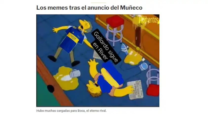 Memes y repercusiones de la continuidad de Gallardo en River