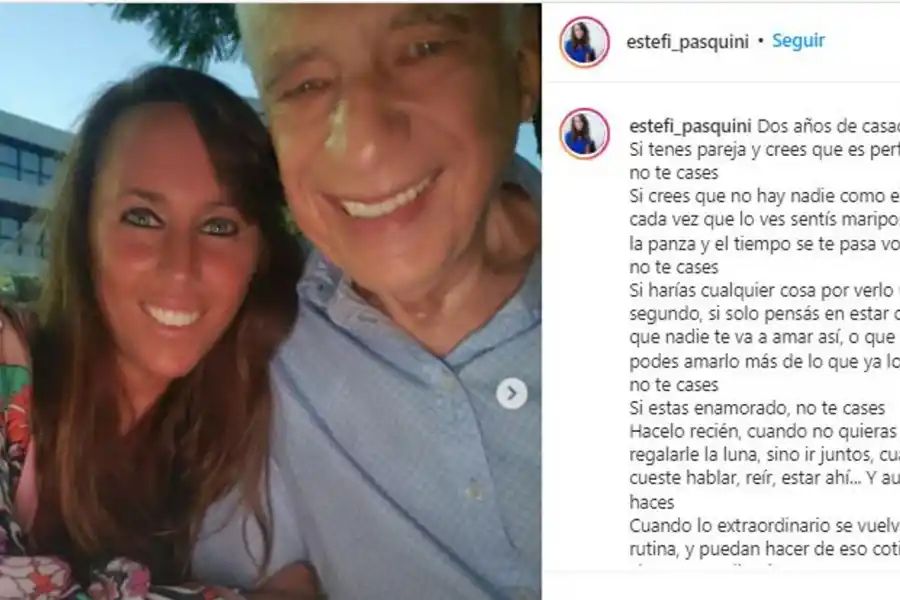 El emotivo mensaje de Estefanía Pasquini para celebrar su aniversario de casada con Alberto Cormillot