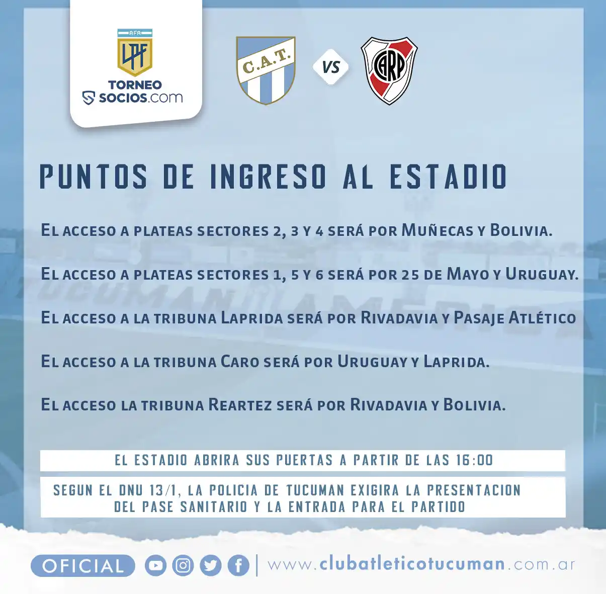 Atención, Decanos: Advierten que se pedirá el pase sanitario para el partido contra River