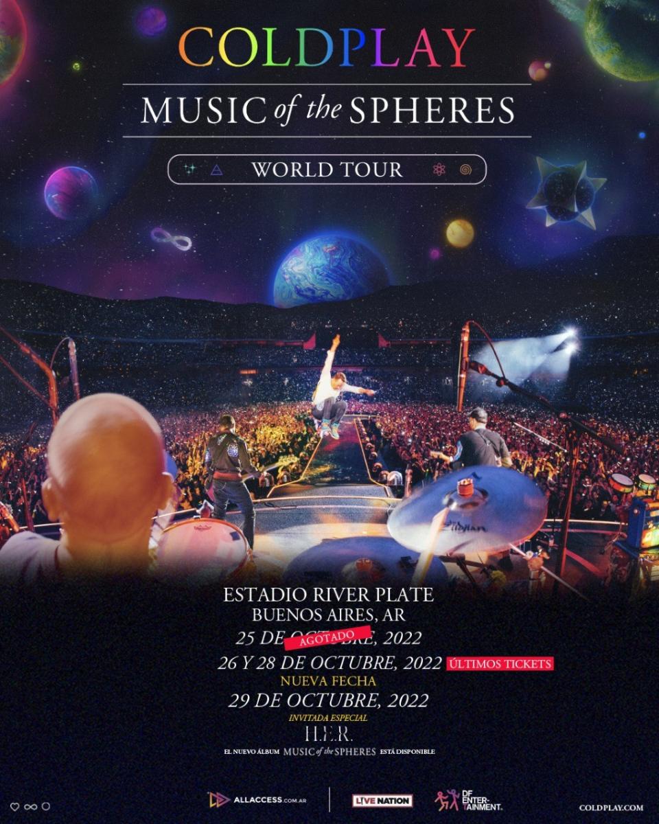 Coldplay agregó otra fecha y serán cuatro shows en Argentina