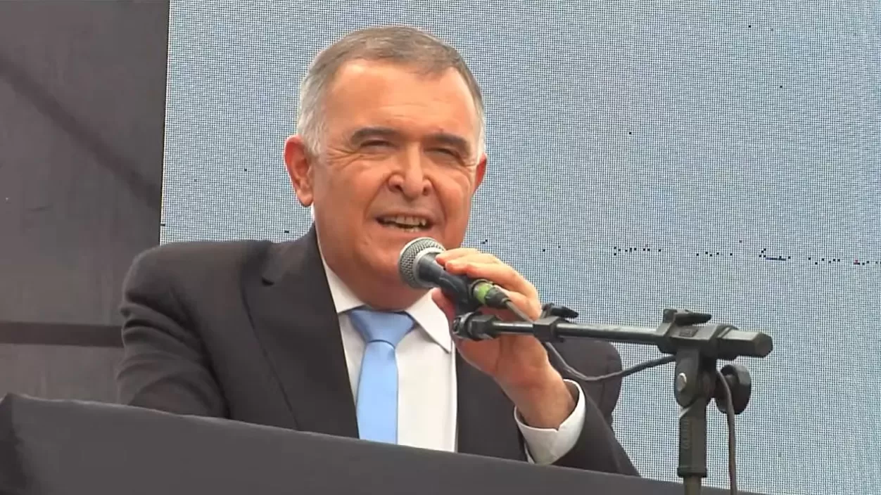OSVALDO JALDO. En su discurso en Monteros. Foto: captura de video