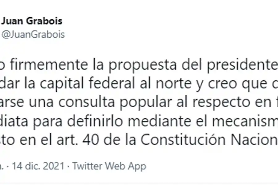 Tuit de Juan Grabois