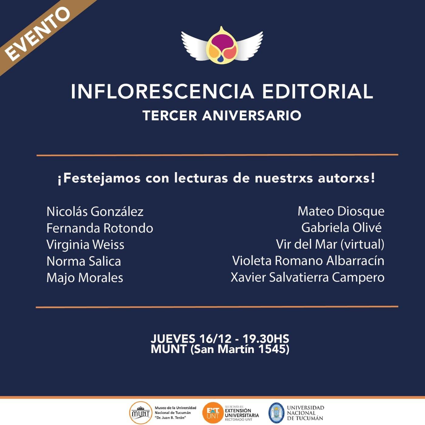 Inflorescencia Editorial festeja 3 años de trayectoria independiente y autogestiva