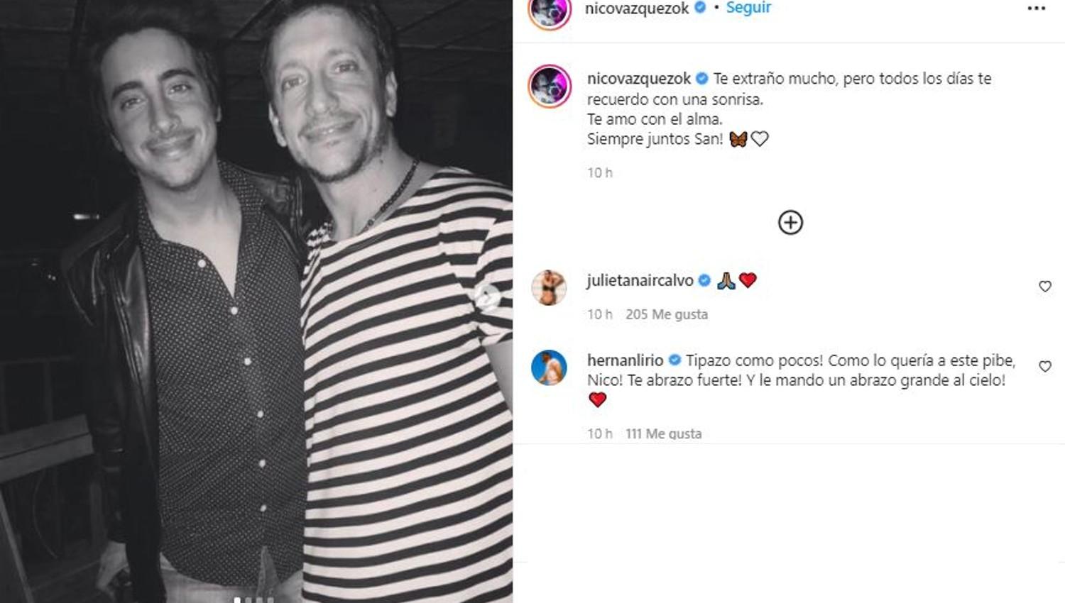 Nicolás Vázquez recordó a su hermano, a cinco años de su muerte: ¡Siempre juntos!