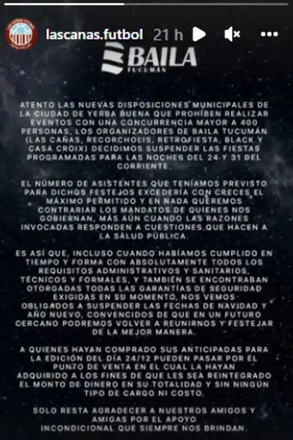 Suspendieron las dos fechas de Baila Tucumán en Yerba Buena