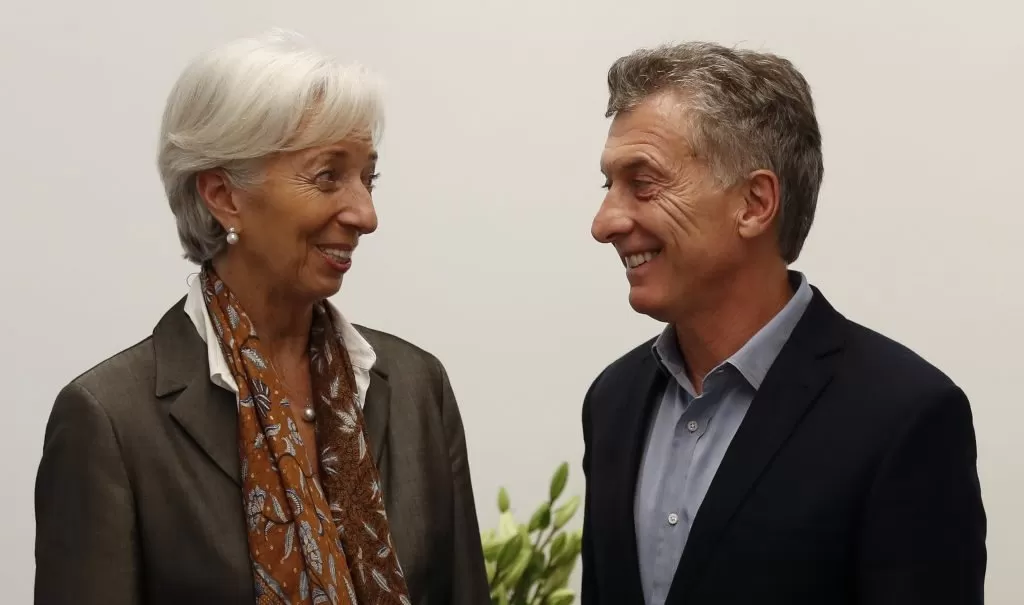 Christine Lagarde, ex directora del FMI, y Mauricio Macri