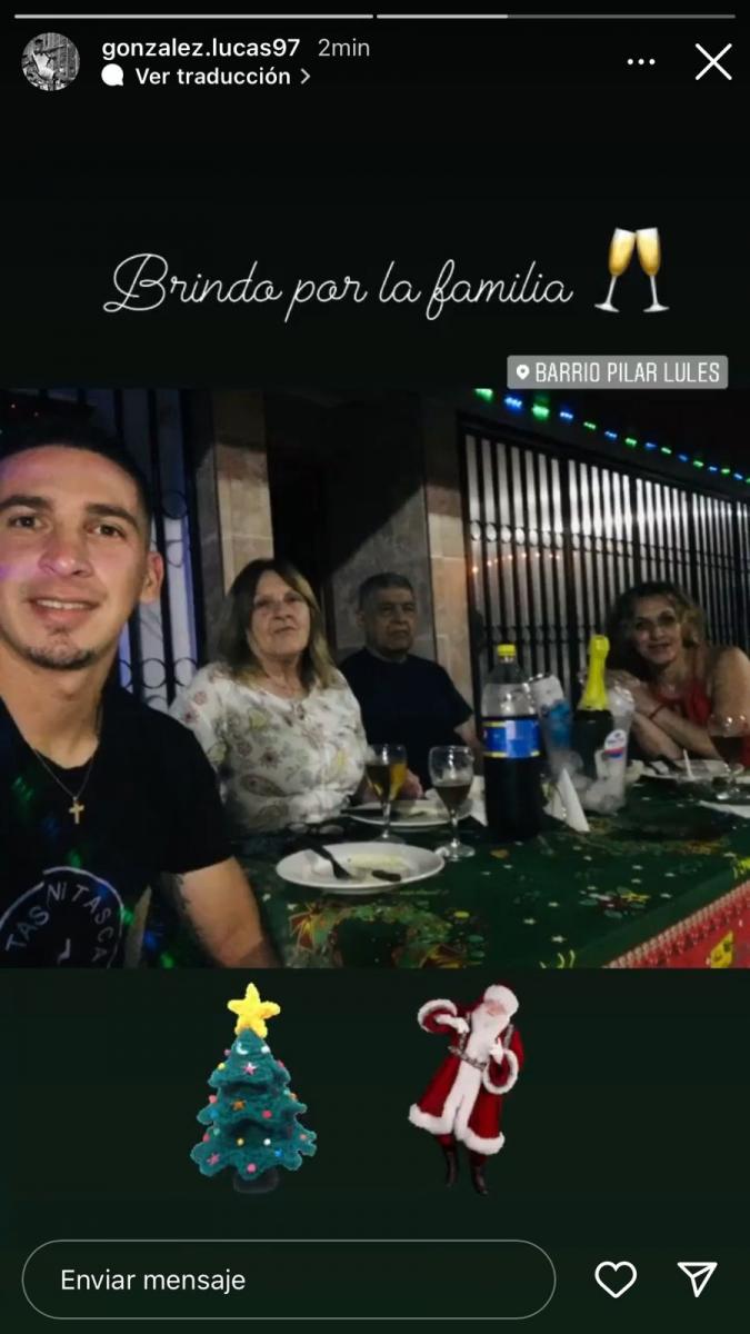 LA FAMILIA ES LO PRIMERO. González pidió buenos deseos para esta Navidad