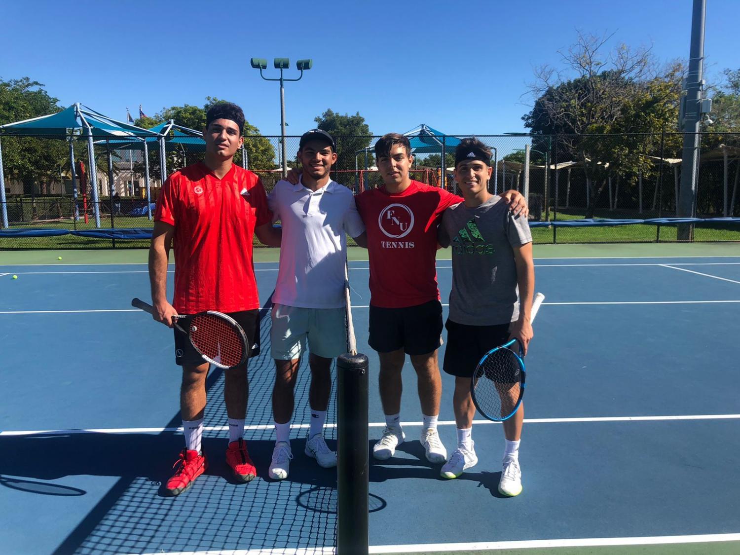 Nacho Acosta con su equipo de tenis en la universidad de Florida 