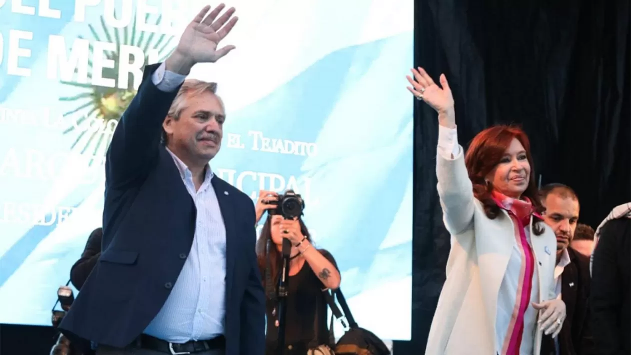 EN UN ACTO OFICIAL. Alberto Fernández y Cristina Kirchner lideran el Frente de Todos. 