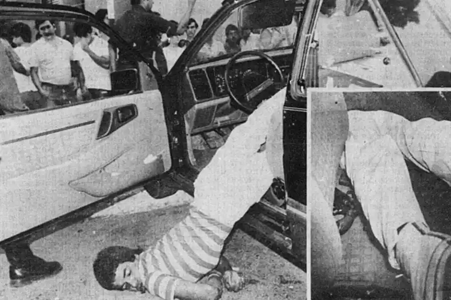 Enrique Soria murió cuando intentaba escapar. Santos Pastor Aguirre, en el interior del auto donde se encontraron armas. 