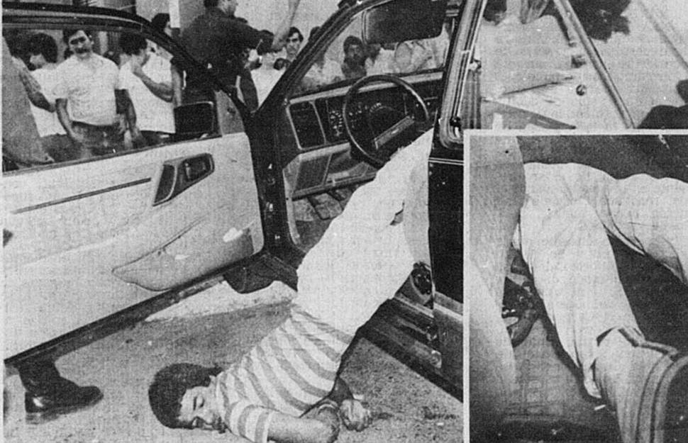 Enrique Soria murió cuando intentaba escapar. Santos Pastor Aguirre, en el interior del auto donde se encontraron armas. 