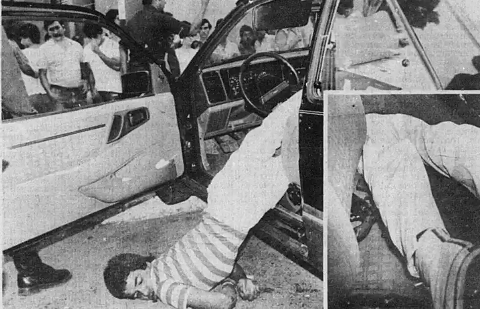 Enrique Soria murió cuando intentaba escapar. Santos Pastor Aguirre, en el interior del auto donde se encontraron armas. 