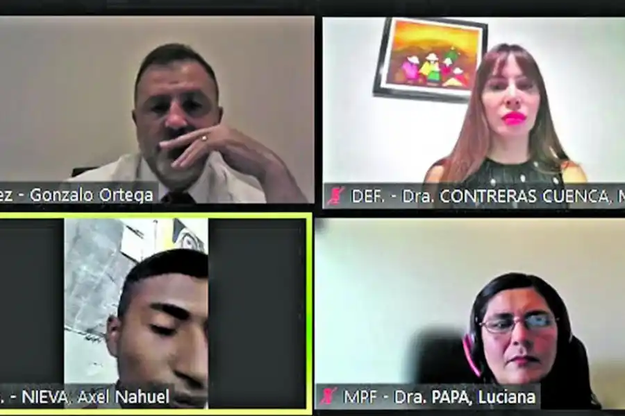 TODAS LAS PARTES. La audiencia se desarrolló vía Zoom. La víctima del robo participó con la cámara encendida y pidió que no liberen al acusado.  