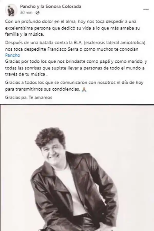 Falleció Pancho Serra, la voz del clásico tema “Cachete, pechito y ombligo”