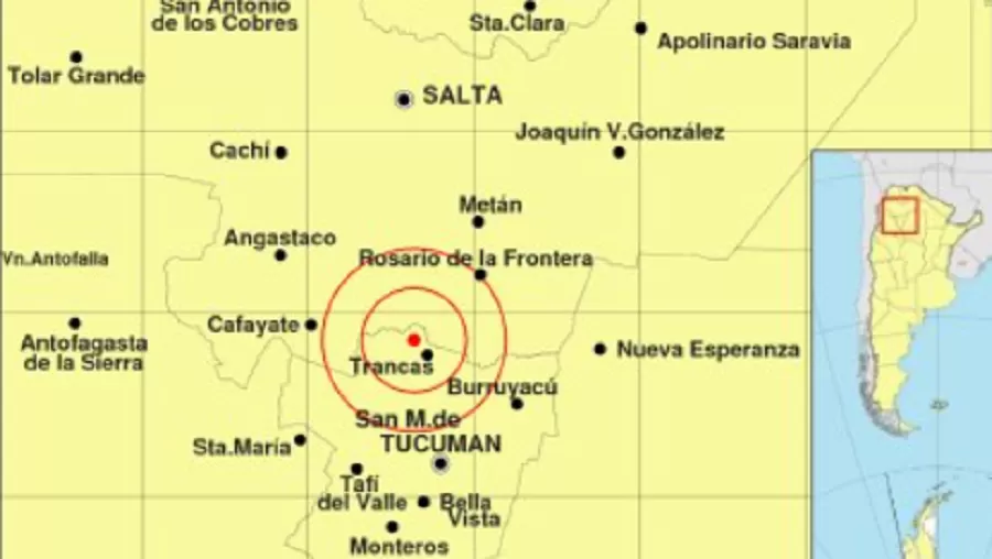 Segundo sismo en Tucumán: Trancas sufre una réplica de magnitud 3.2