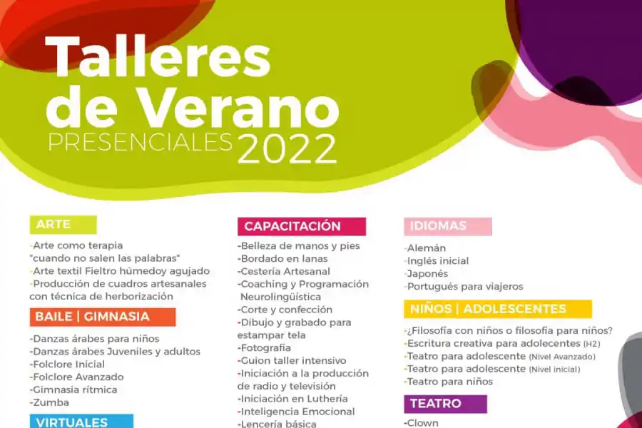 La UNT lanzó los Talleres de Verano 2022: la oferta