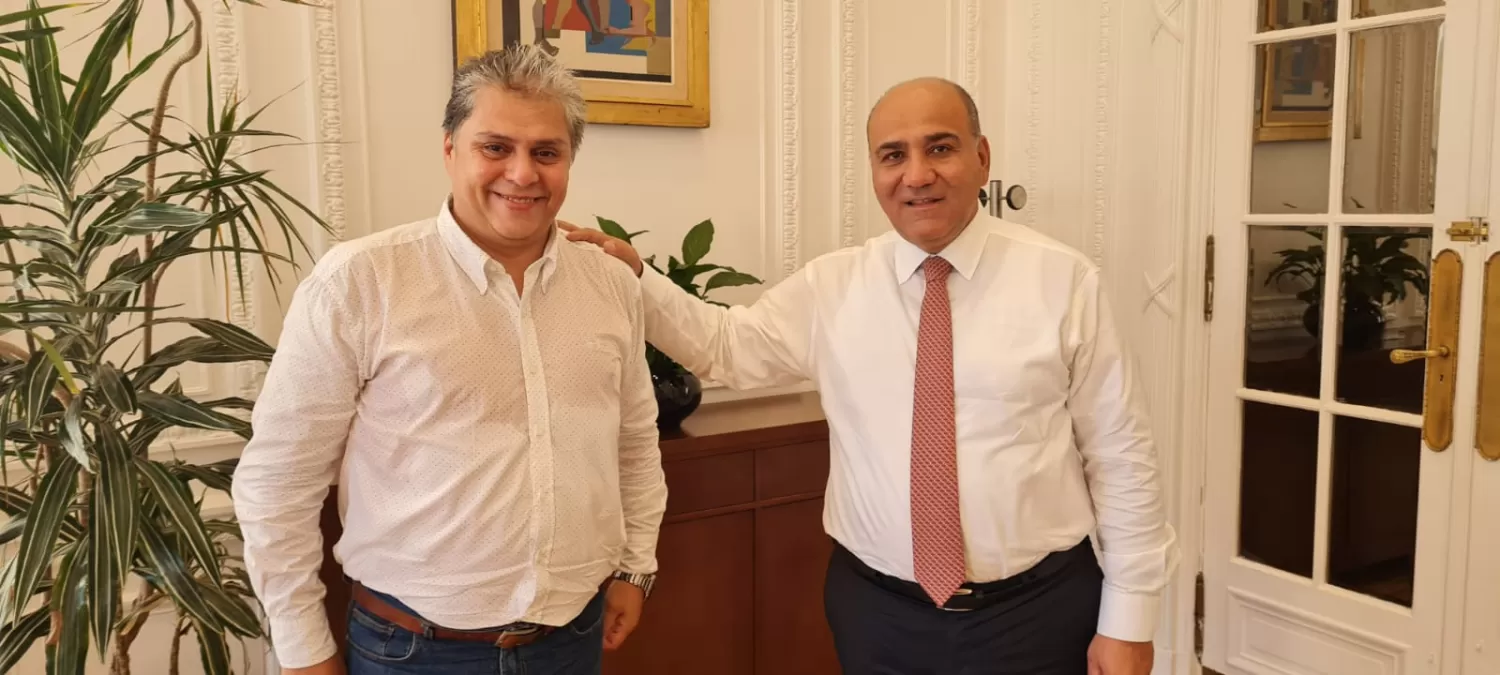 JUNTOS. El titular del Ente de Infraestructura Comunitaria de Tucumán con el jefe de Gabinete.
