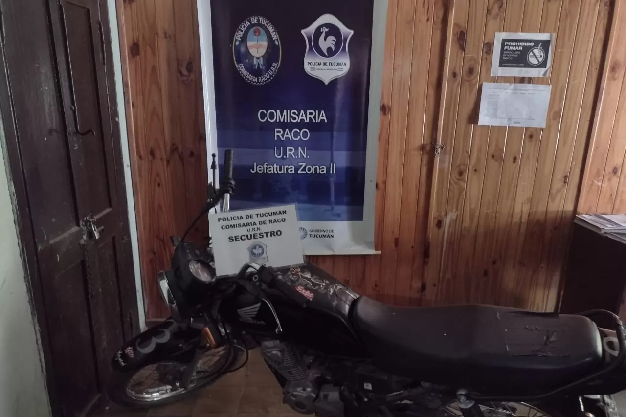 RACO. La Policía secuestró una moto que había sido robada.