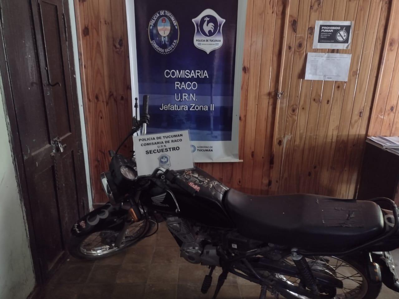 RACO. La Policía secuestró una moto que había sido robada.