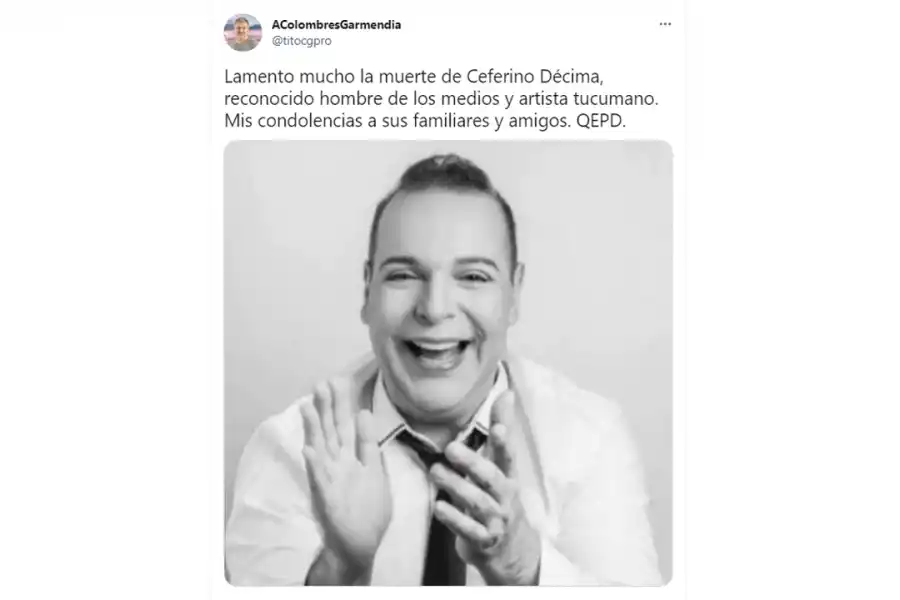 Conmoción entre los amigos y los seguidores de Ceferino Décima, quien falleció esta tarde