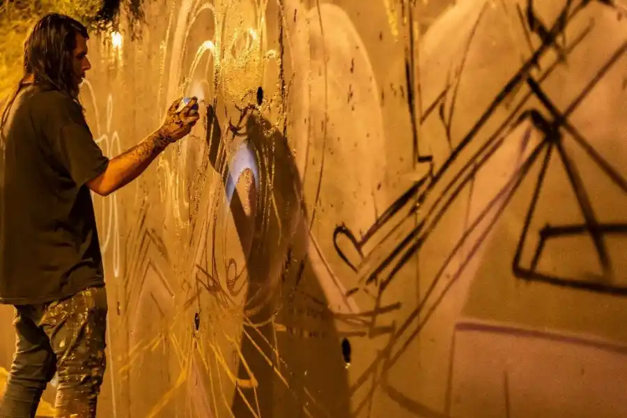 PROCESO. El artista Matías Cazuza mientras realiza una nueva pieza.