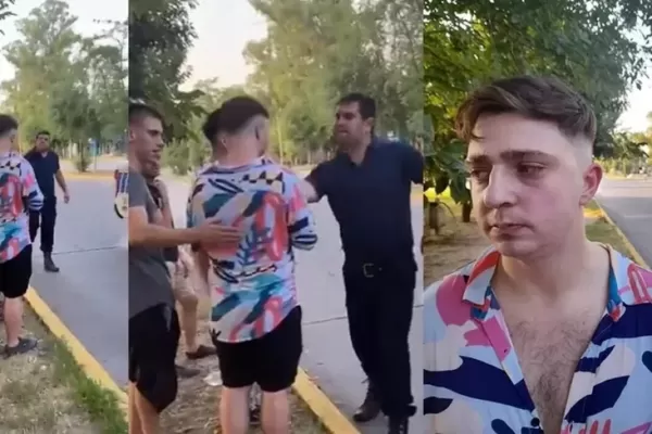 Video: un policía le dio un cachetazo a un joven porque no le gustaba la camisa que vestía