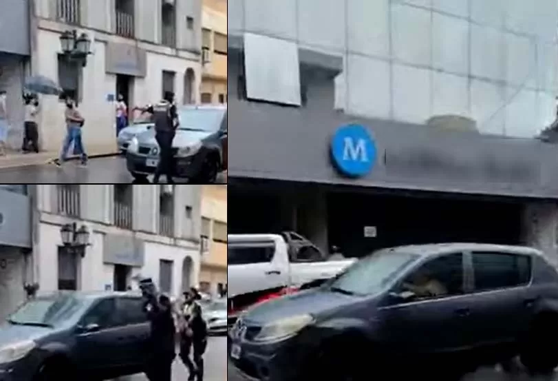 SECUENCIA DE VIDEO. Un testigo filmó con su celular el momento en el que el acusado desobedece a la Policía y huye a bordo de su vehículo.  capturas de video