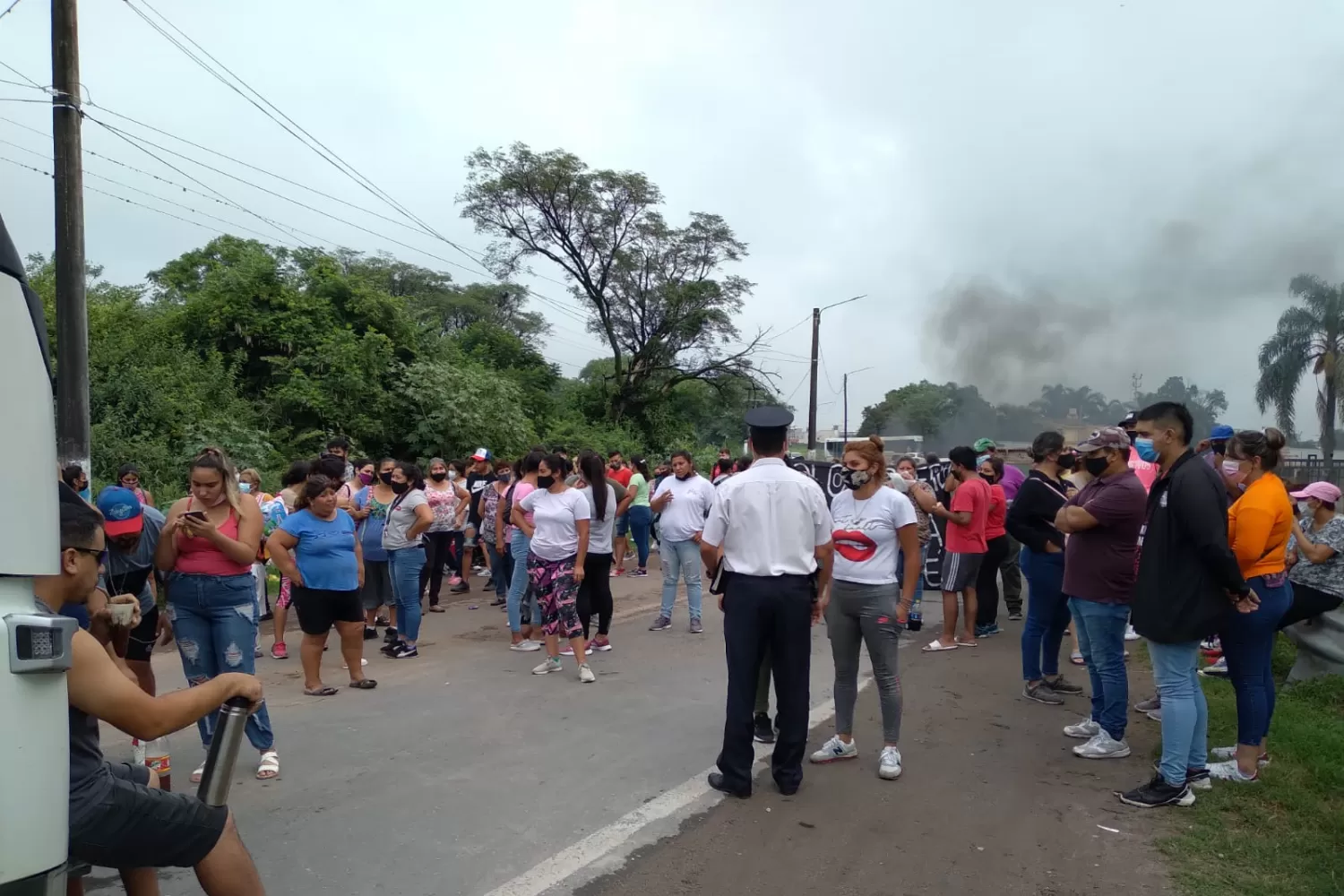 El Polo Obrero realiza una protesta y un corte en Camino del Perú
