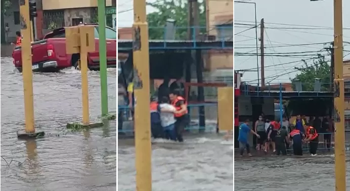 Video: Bomberos rescataron a un tucumano varado en su camioneta