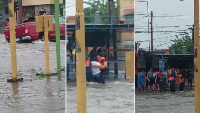 Video: Bomberos rescataron a un tucumano varado en su camioneta