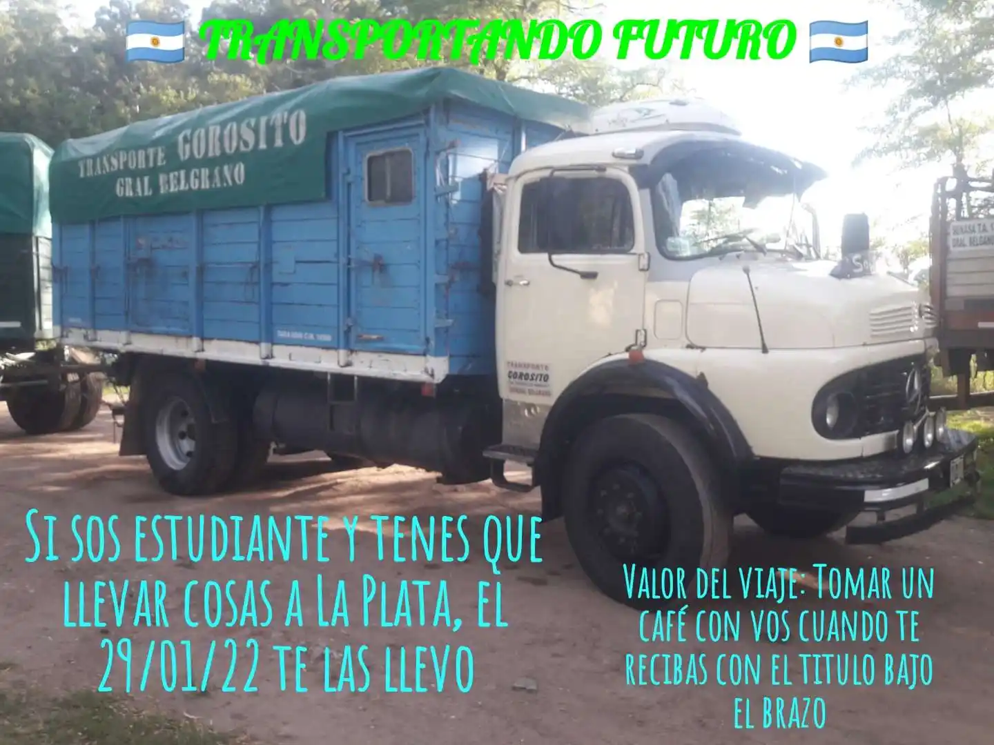 Hace mudanzas gratis para estudiantes: “Me invitás un café cuando te recibas”