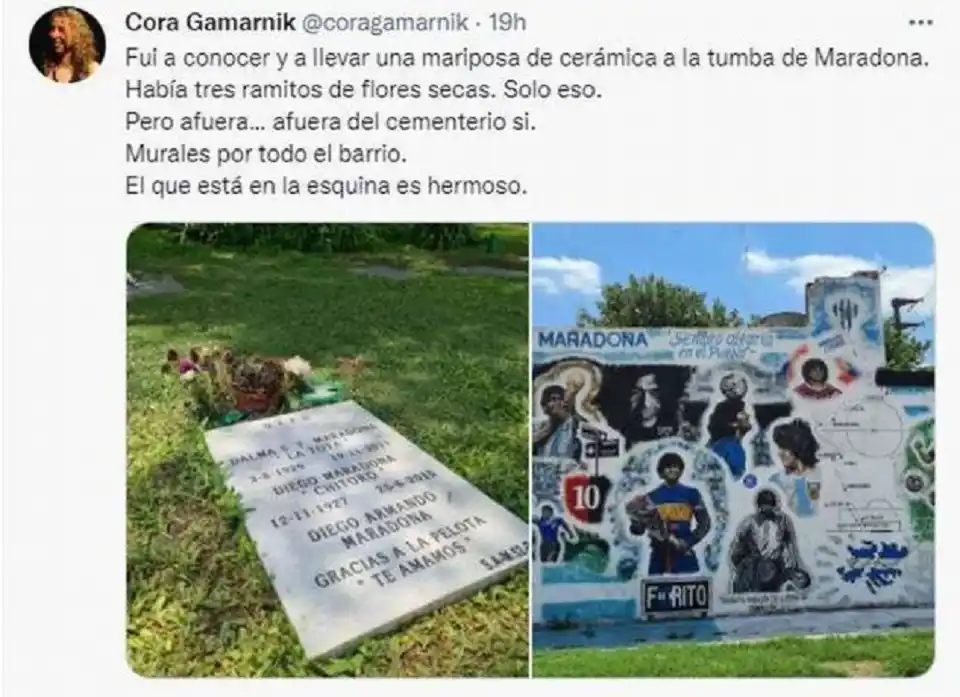 Tras una foto de la lápida de Diego Maradona, denuncian el abandono de su tumba