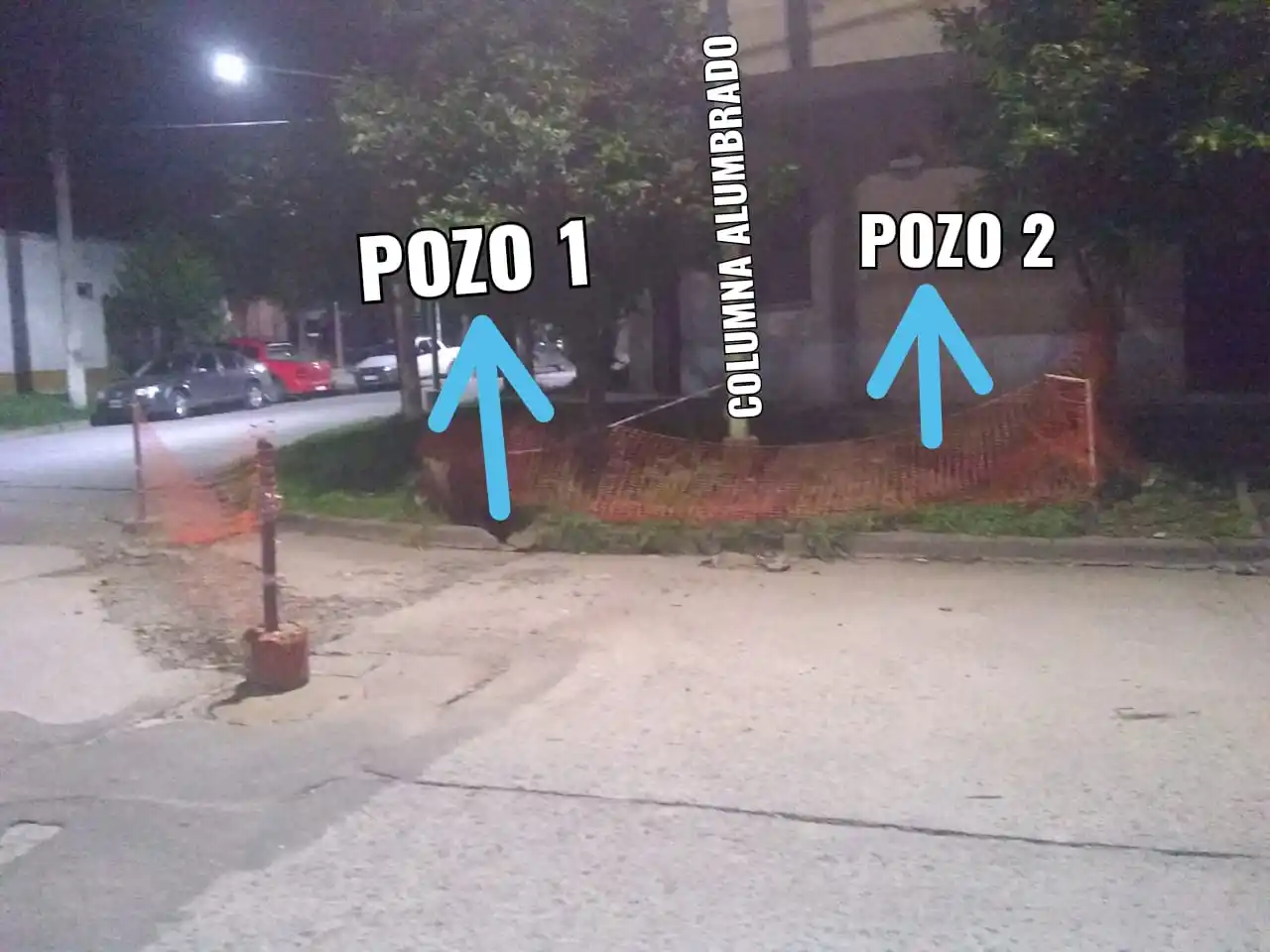 Vecinos de Villa Luján reclaman por dos pozos gigantes, desde el 15 de diciembre