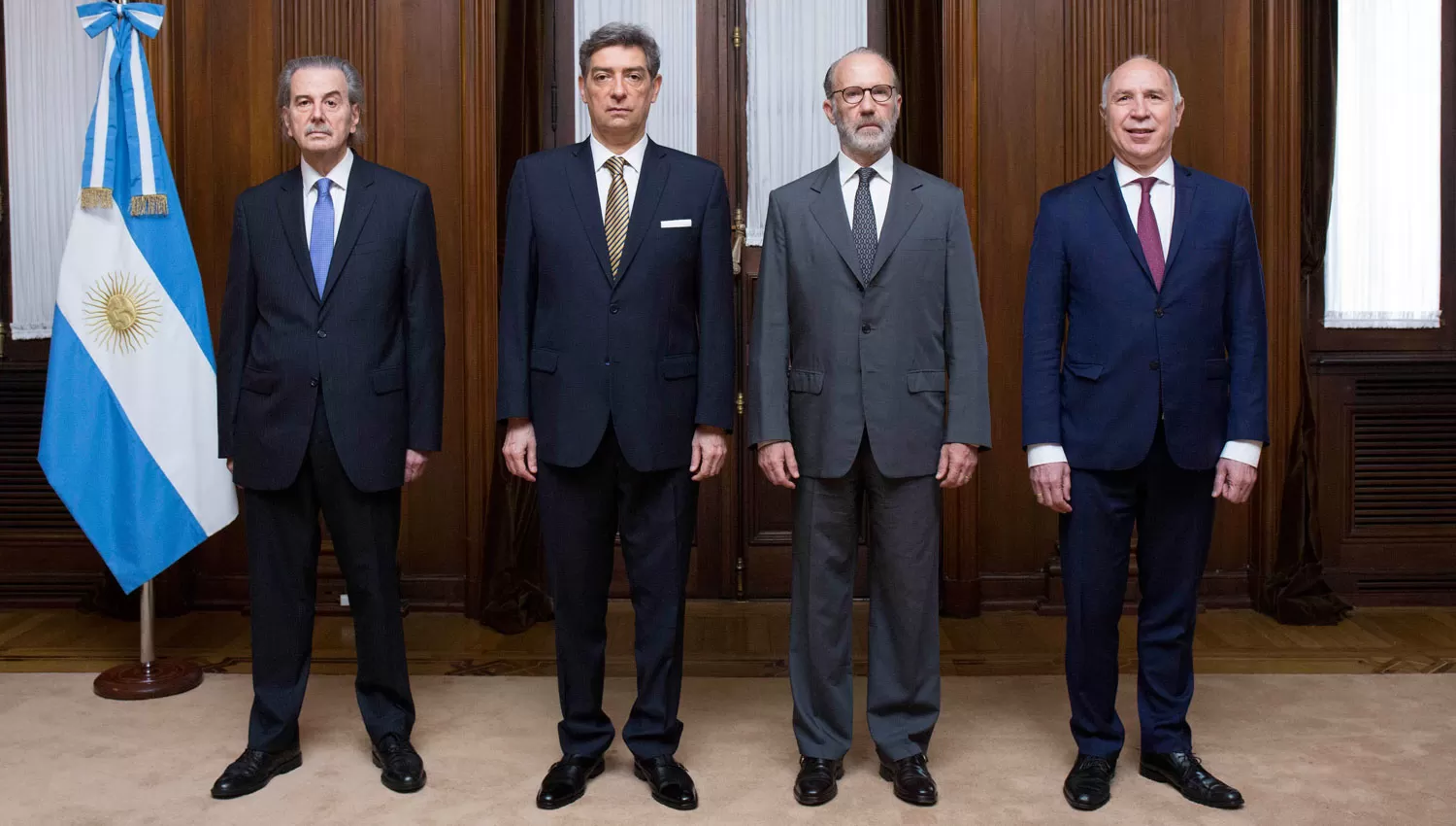 JUECES DE LA CORTE SUPREMA. Juan Carlos Maqueda, Horacio Rosatti, Carlos Rosenkrantz y Ricardo Lorenzetti.