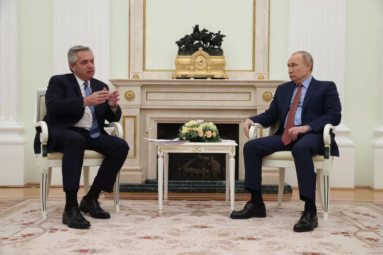 DIÁLOGO. Fernández y Putin, en Moscú. Foto: Presidencia de la Nación