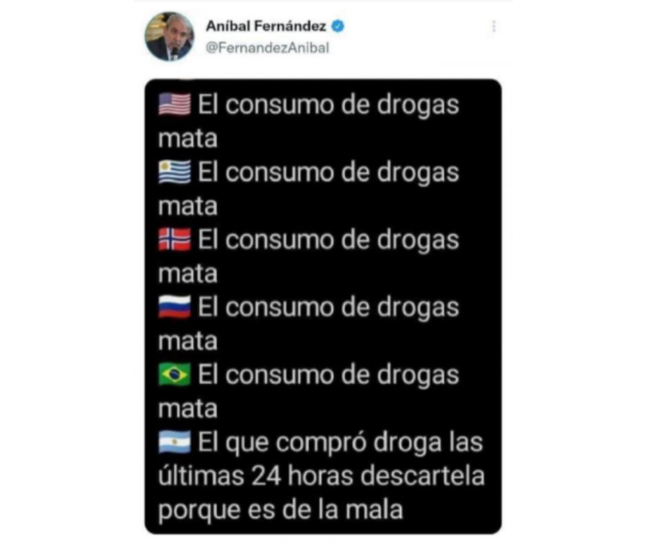 Cocaína adulterada: Aníbal Fernández se burló de Sergio Berni con un meme 