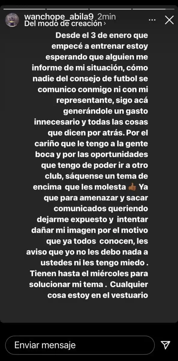 El desafiante mensaje de Wanchope a la directiva de Boca: Cualquier cosa, estoy en el vestuario