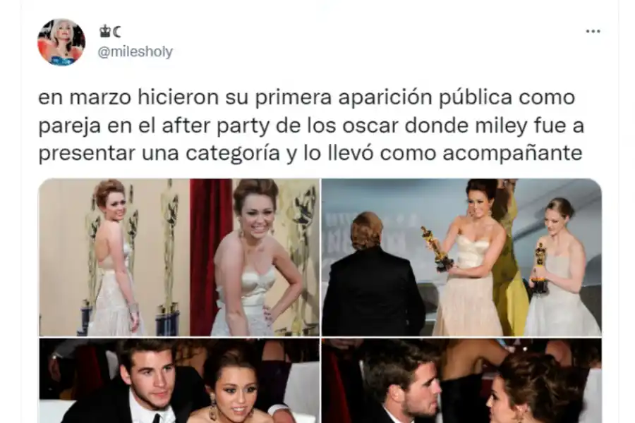 Se viralizó un breve relato de lo que fue la relación entre Miley Cyrus y su ex pareja, Liam Hemsworth