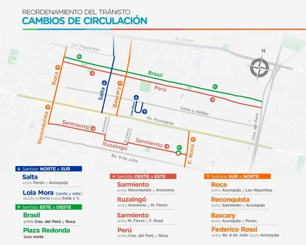 Repasá el nuevo sentido de las calles de Yerba Buena